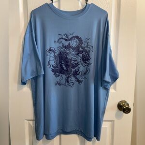 Blue T-Shirt with Dragon Design